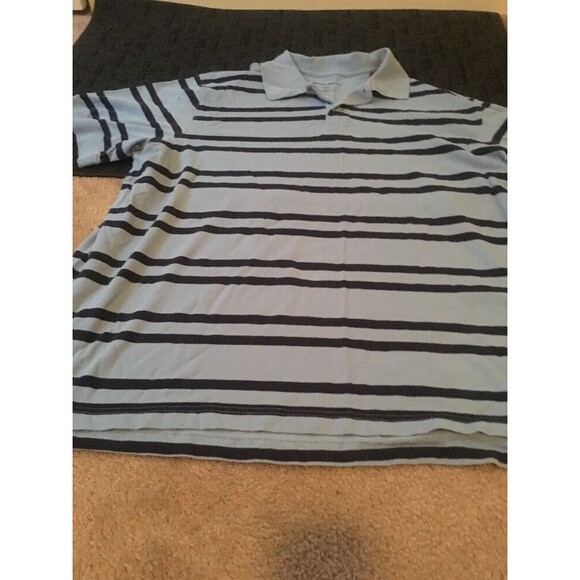 Eddie Bauer Other - Eddie Bauer Men's Blue Striped Short Sleeve Polo Shirt Slim Fit  Size XXL